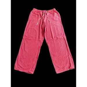 Planet Sleep Pajamas Boys Size‎ Medium White And Red Checkers Drawstring Comfort